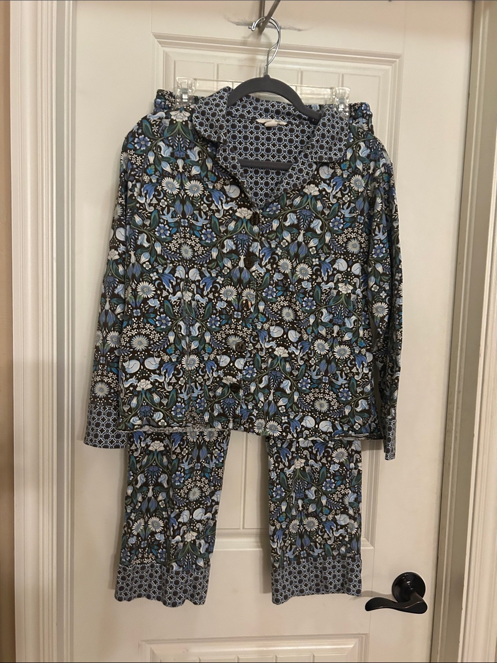 Vera Bradley M Blue Floral Print  Pajama Set